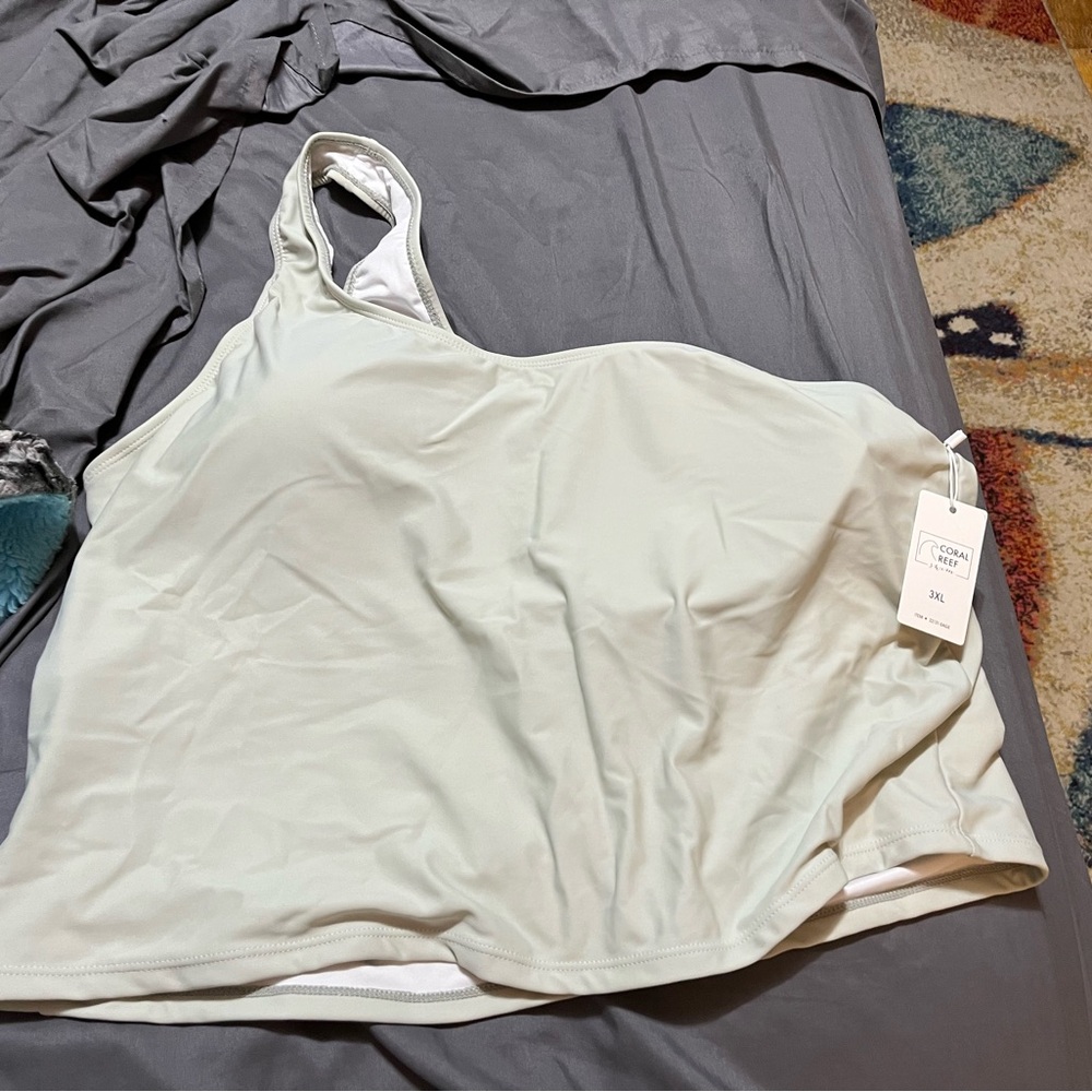 BNWT Coral Reef 3XL Bikini Top Sage Green